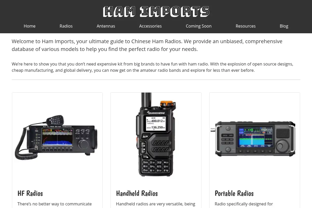 Ham Imports - Your guide to Chinese Ham Radios