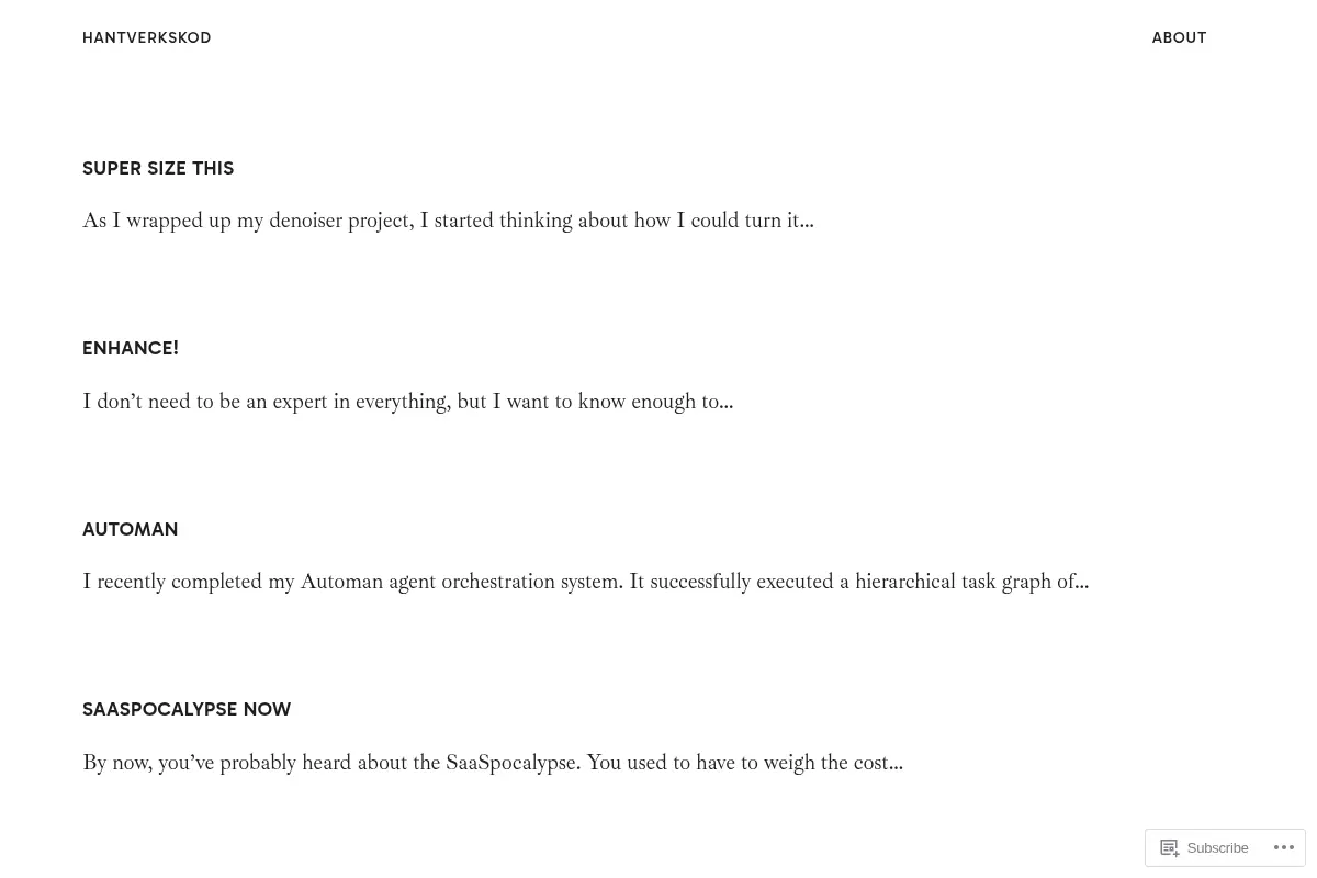 hantverkskod – Musings about abondoned software projects