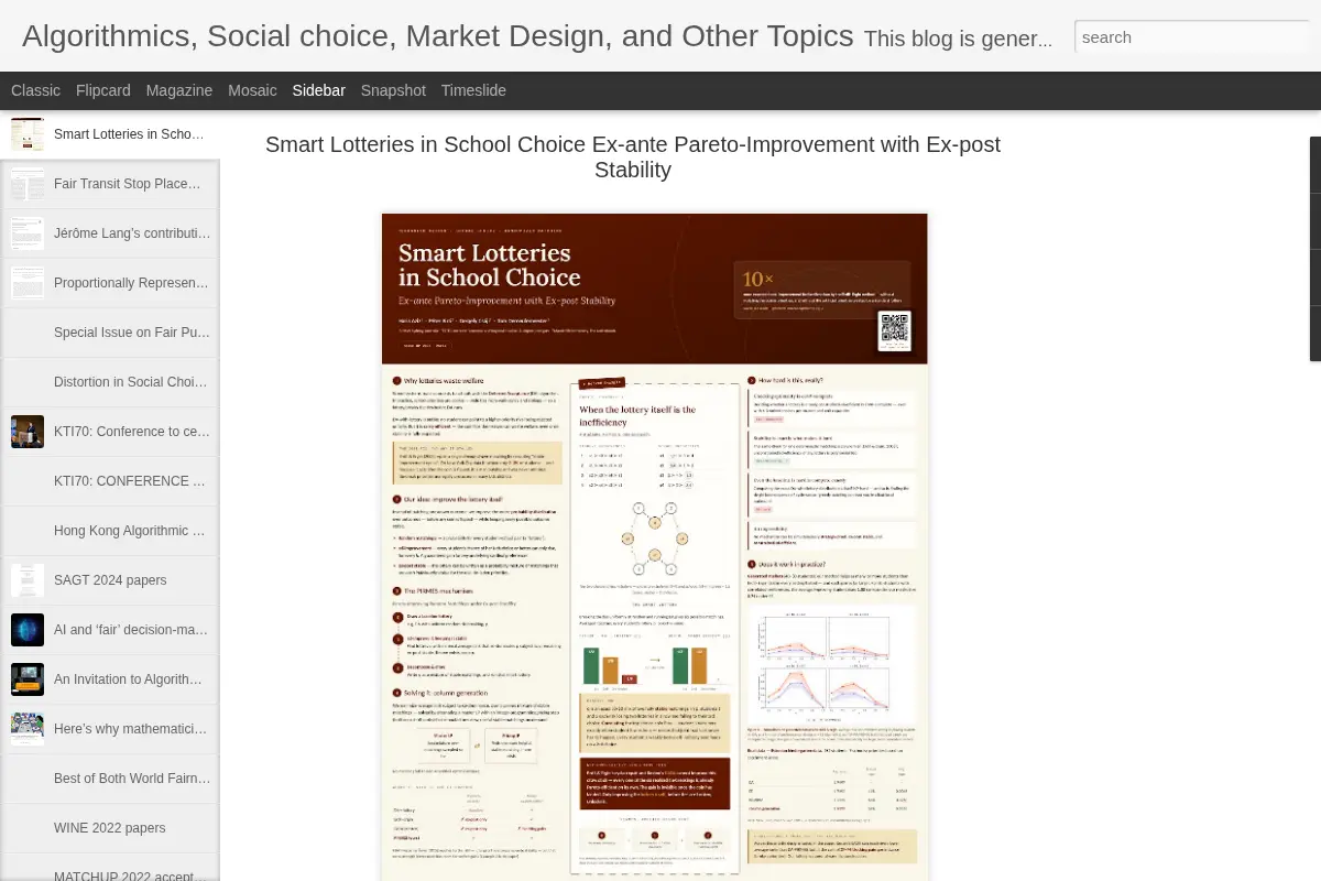 Algorithmics, Social choice, Market Design, and Other Topics