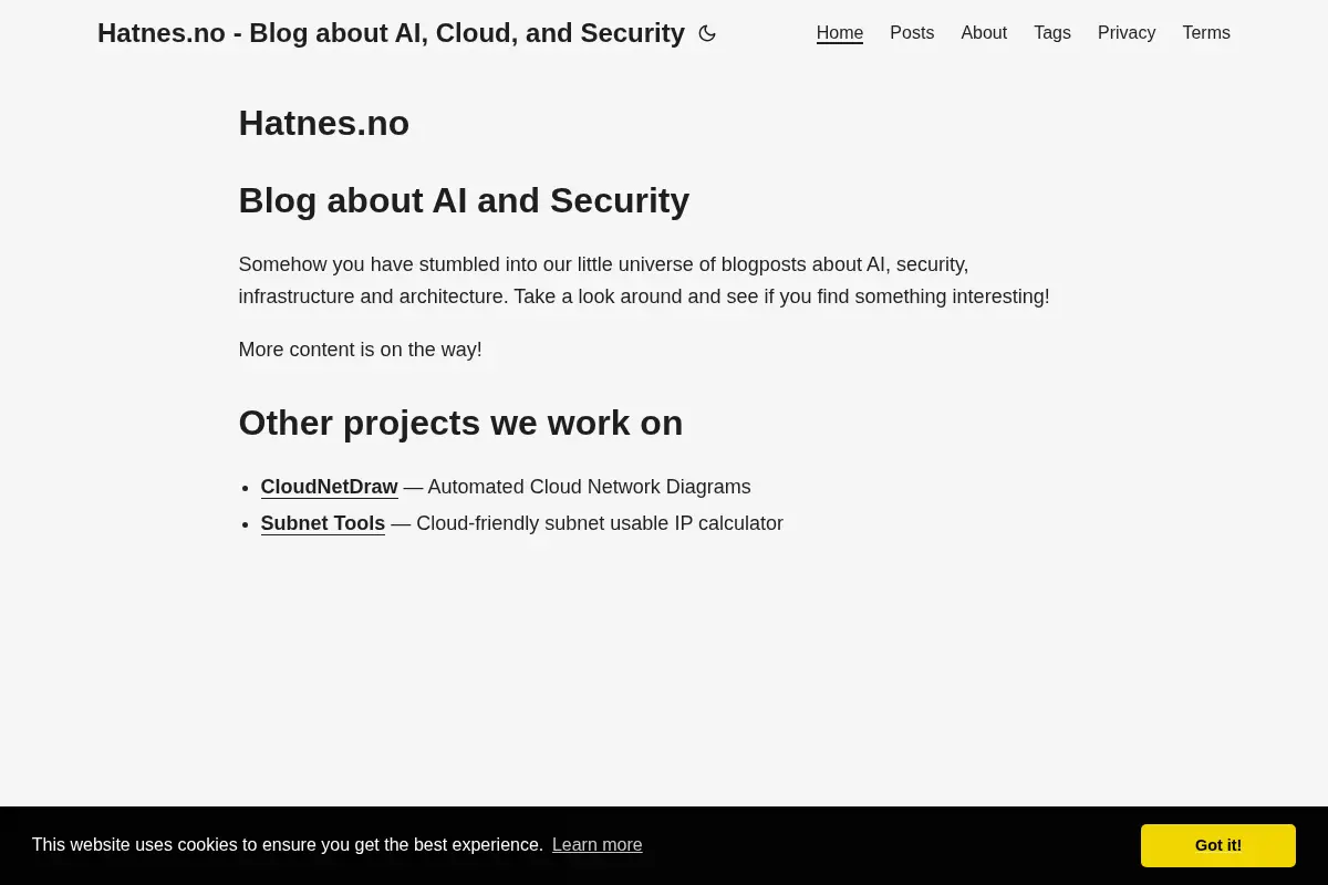 Hatnes.no - Blog about AI, Cloud, and Security