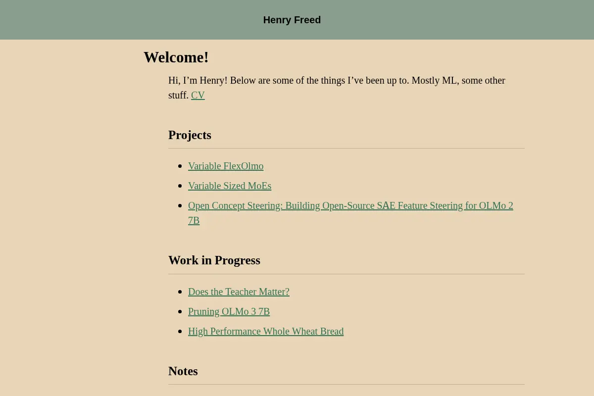 Welcome! - Henry Freed