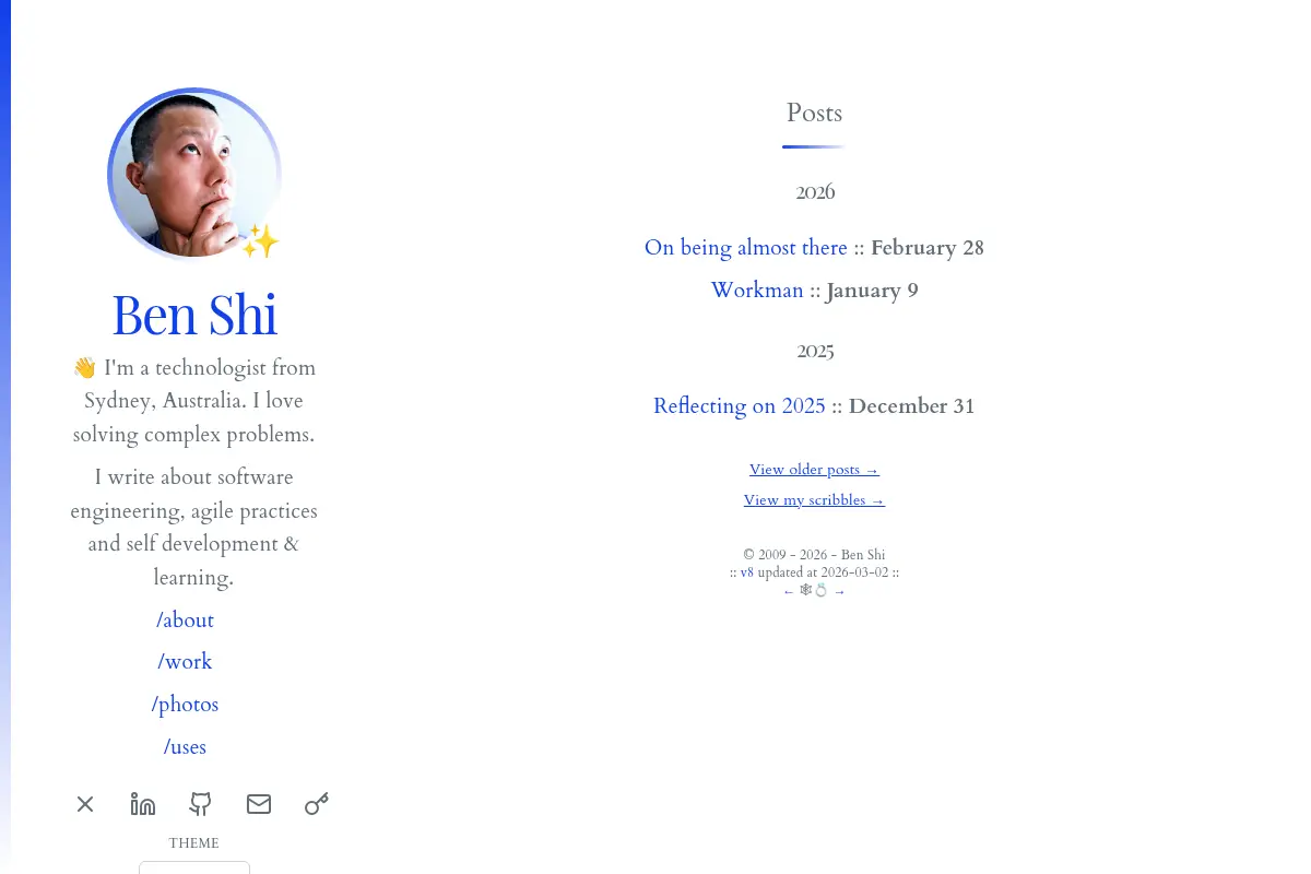 Ben Shi - Software Engineer & Technologist