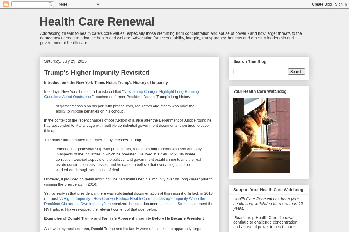 Health Care Renewal
