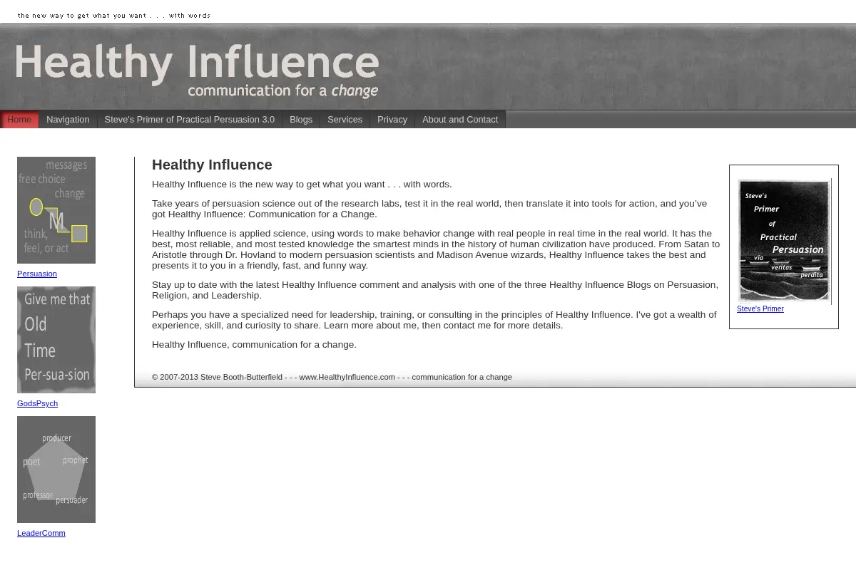Healthy Influence - communication for a change