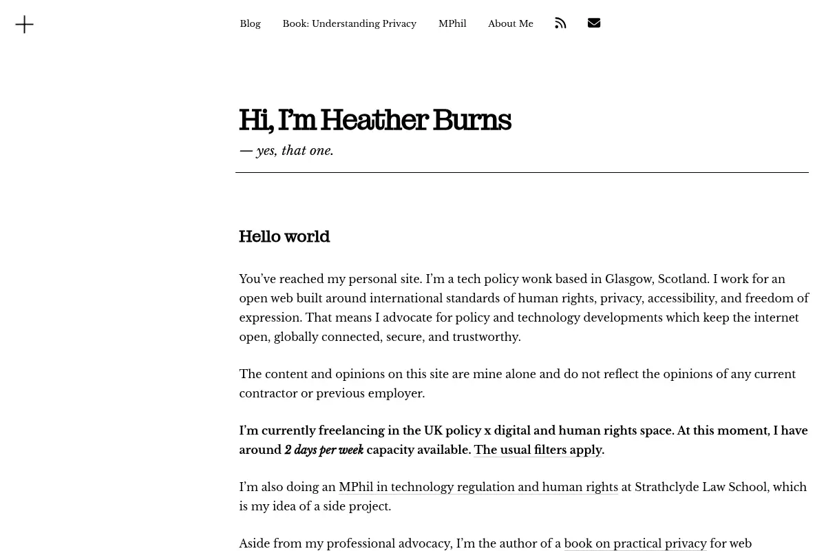 Heather Burns – Personal Website