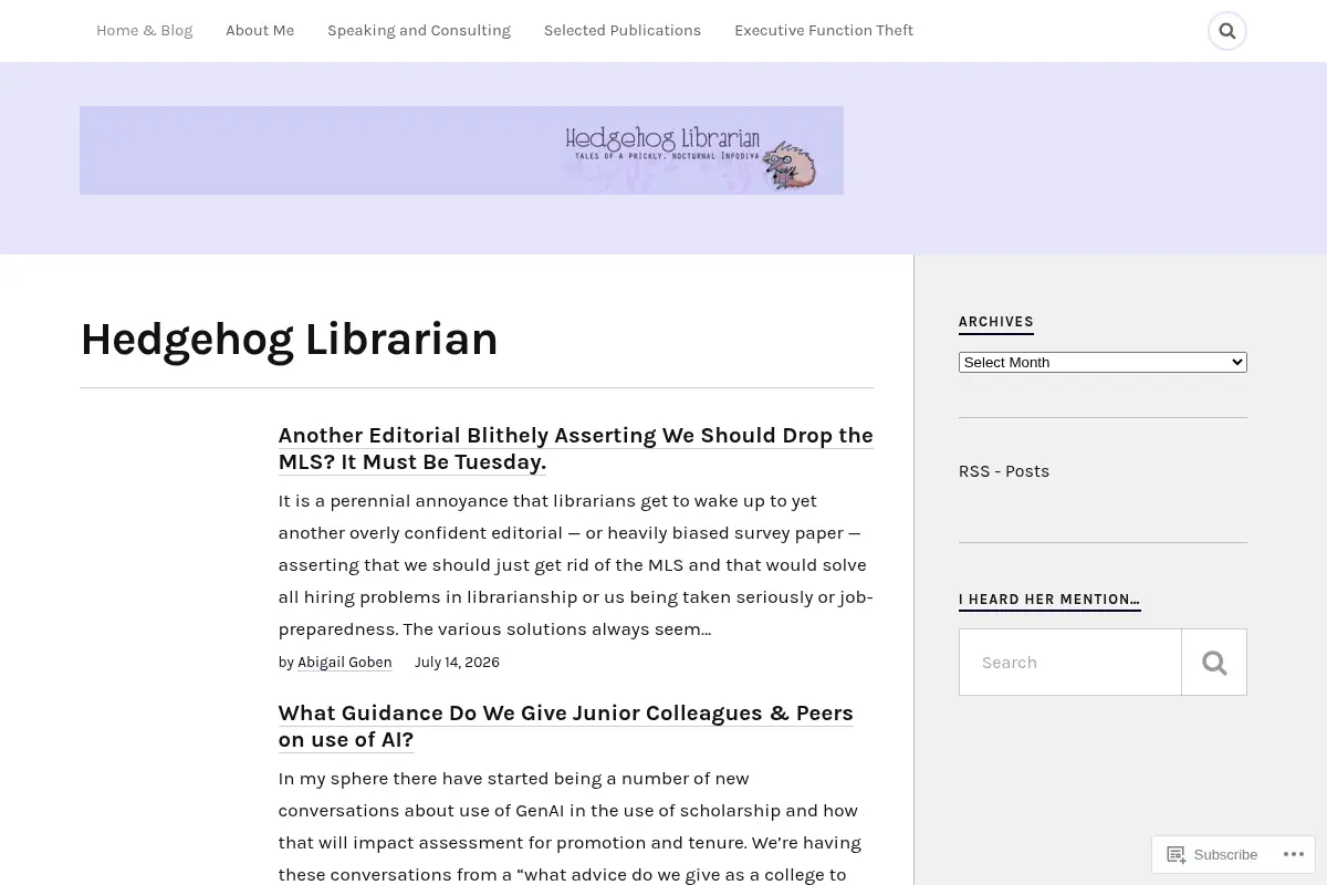 Hedgehog Librarian