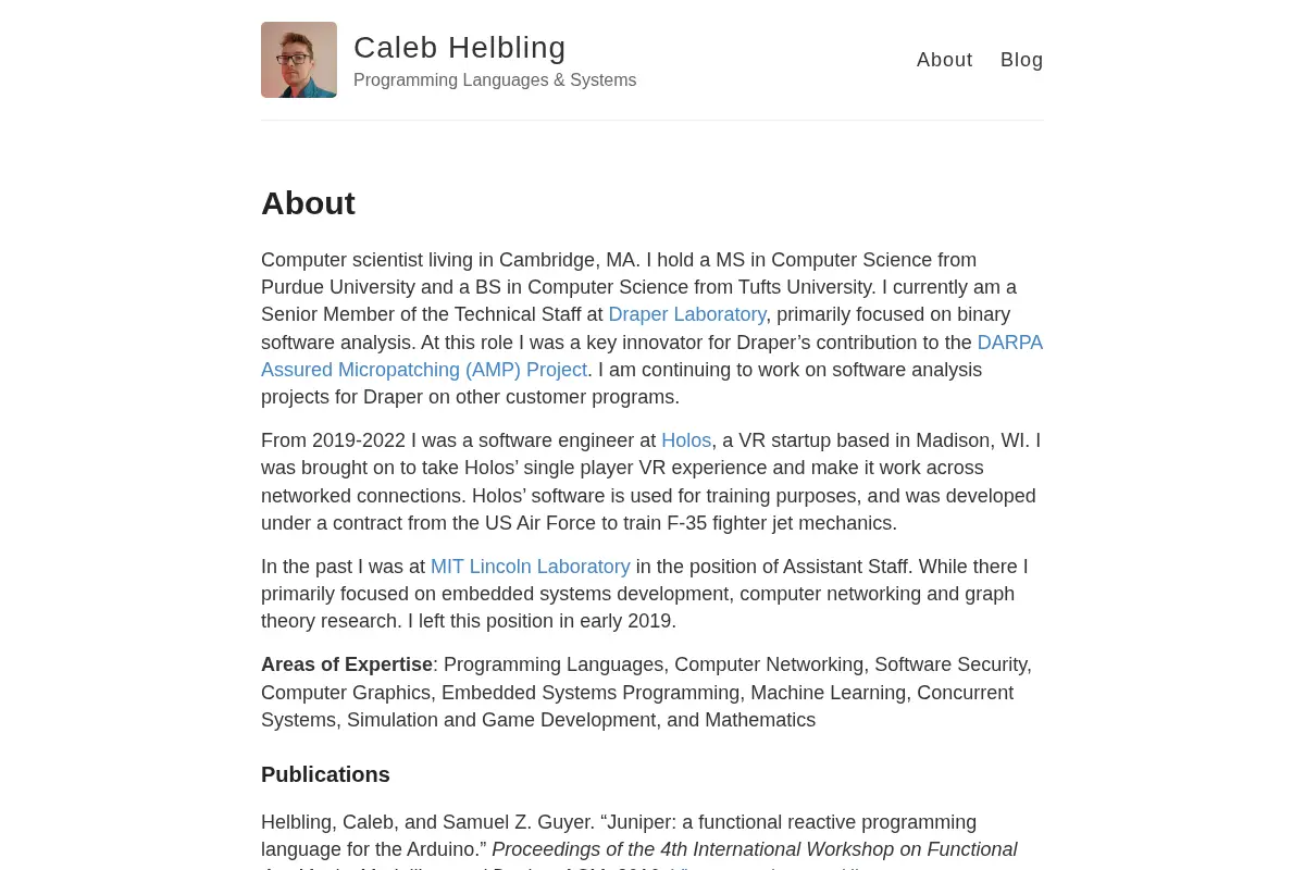 Caleb Helbling – Programming Languages & Systems