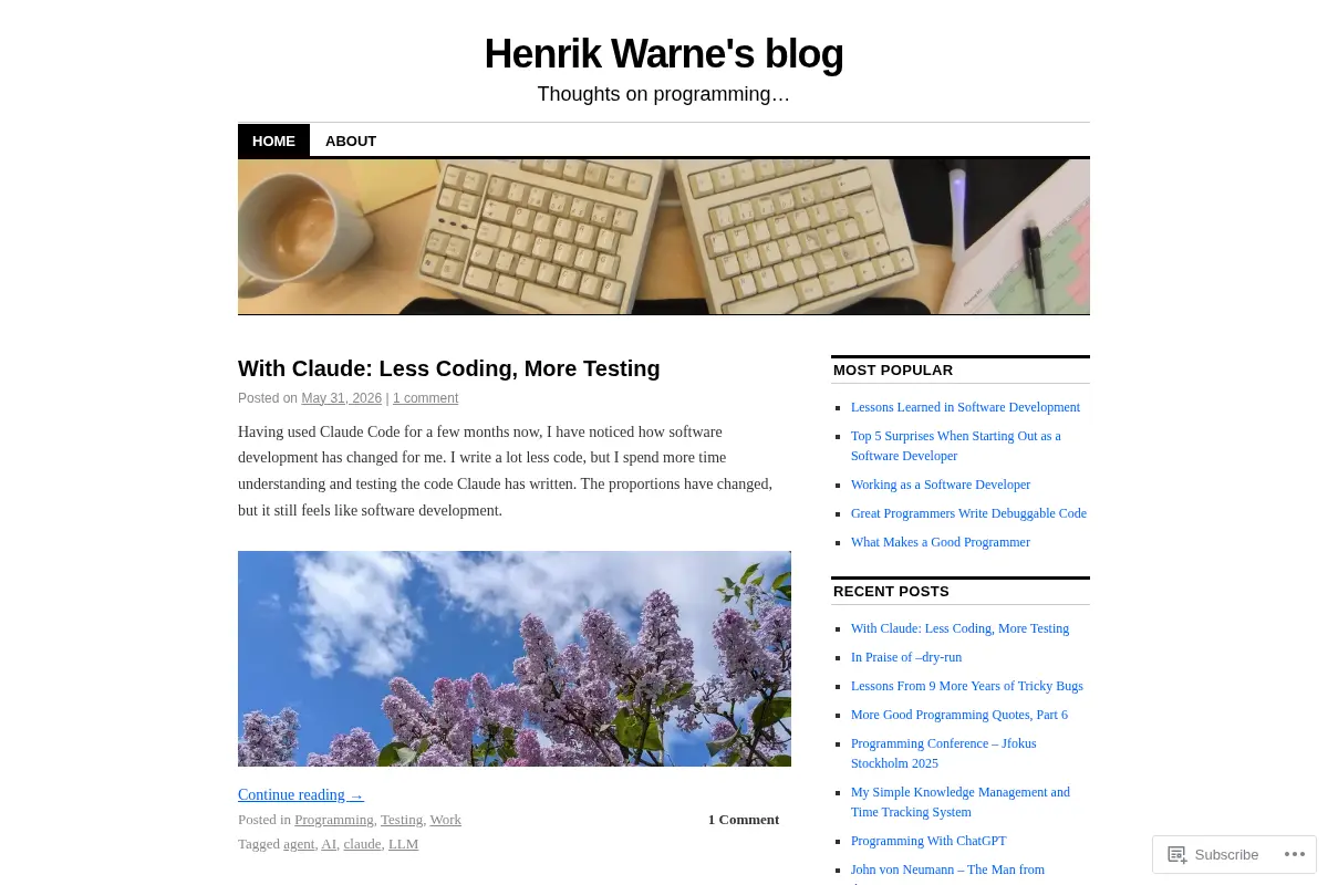 Henrik Warne's blog