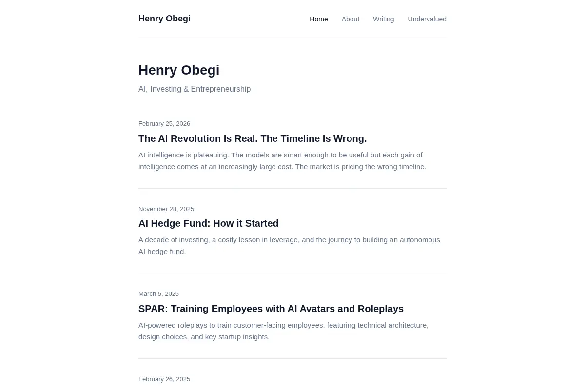 Henry Obegi — AI, Investing & Entrepreneurship