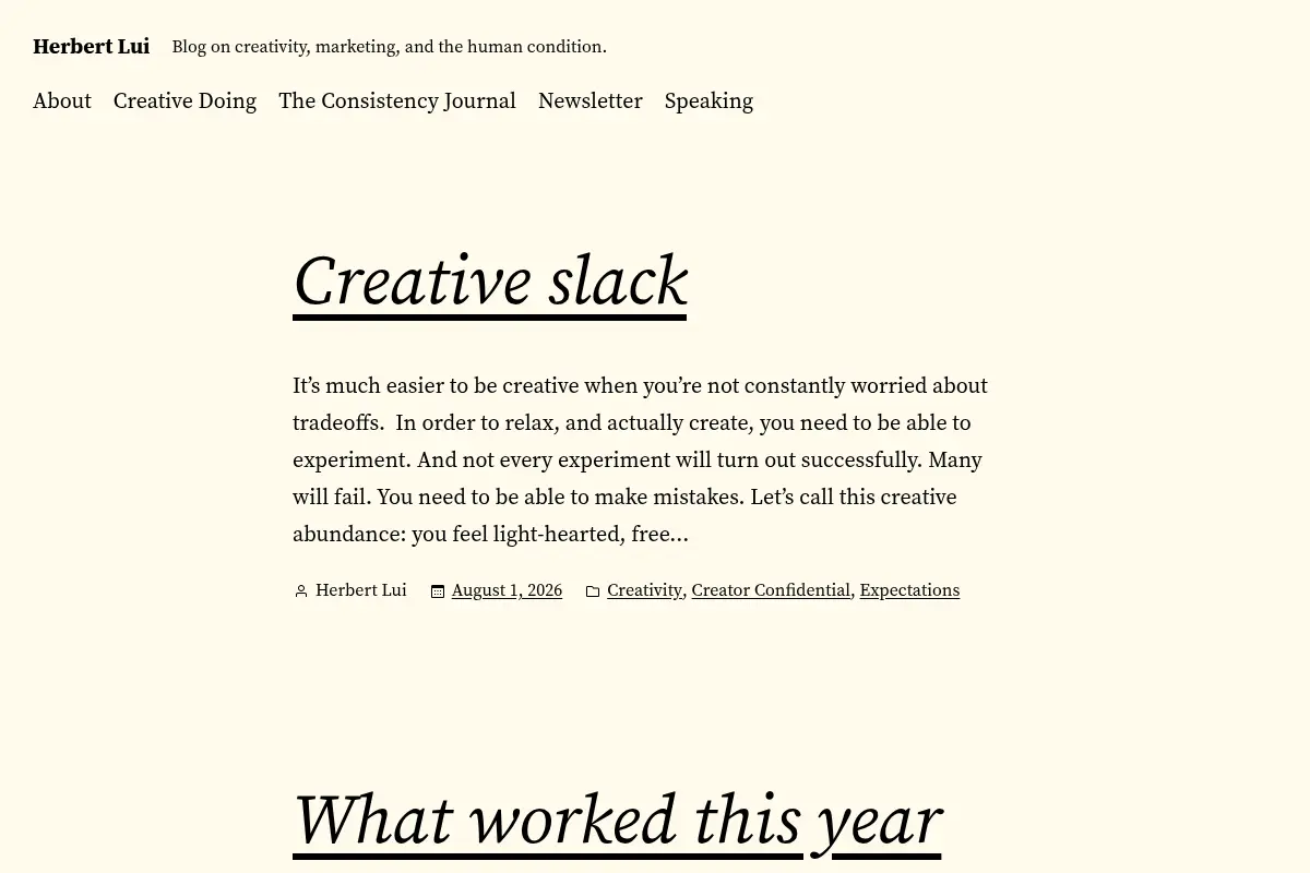 Herbert Lui – Blog on creativity, marketing, and the human condition.