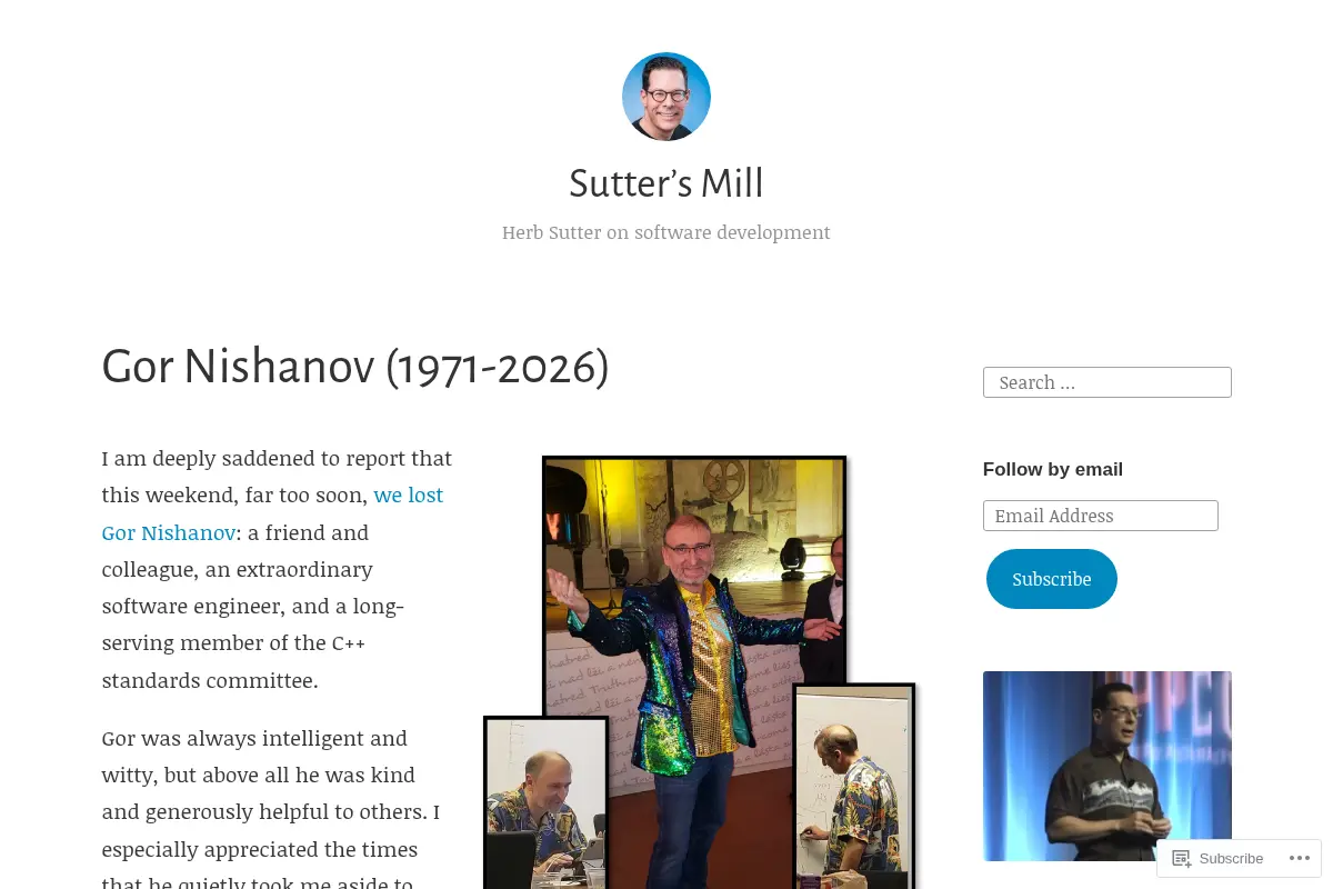 Sutter’s Mill – Herb Sutter on software development