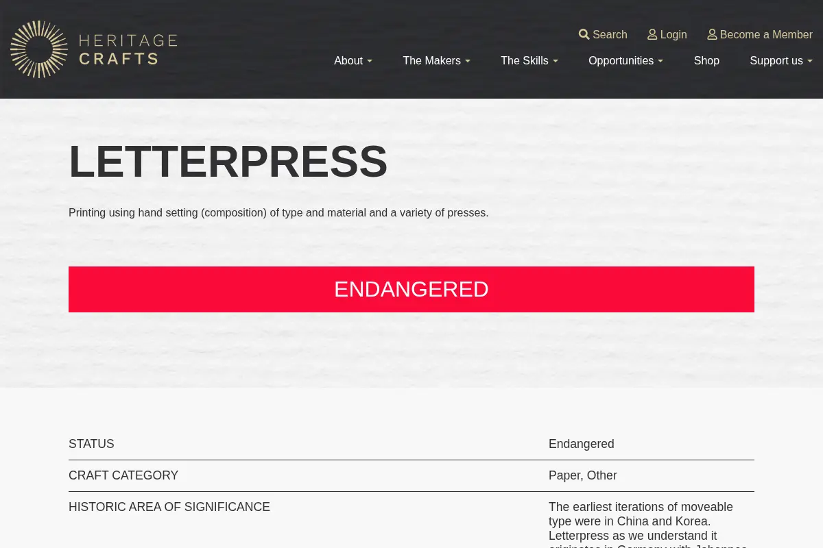 Letterpress - Heritage Crafts