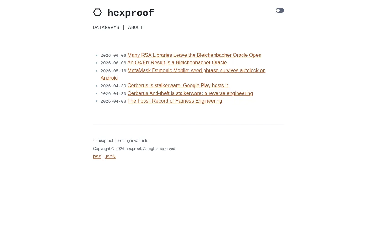 ⏔ hexproof | Systems. Broken and measured.