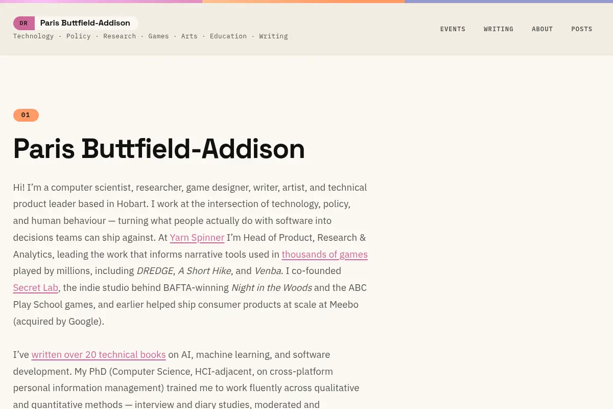 Dr Paris Buttfield-Addison