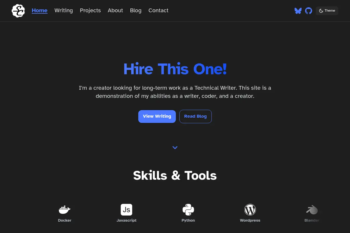Hire This One - A Stellar Creator, Writer, and Coder
