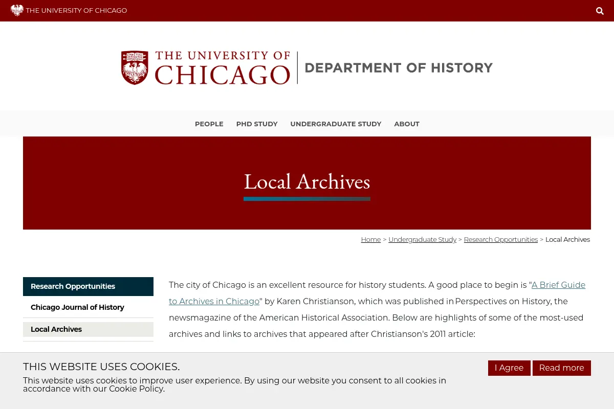 Local Archives | Department of History