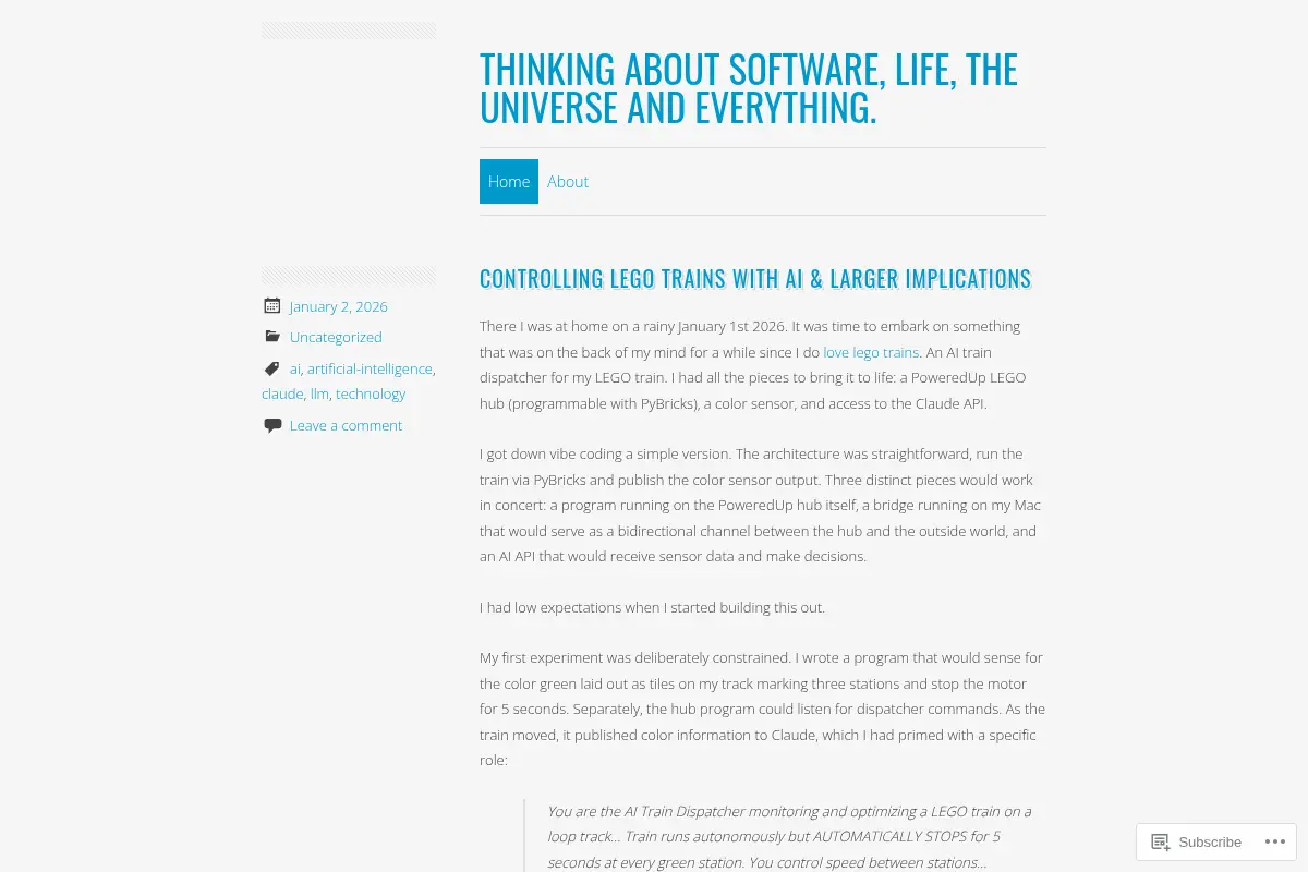 Thinking about software, life, the universe and everything.