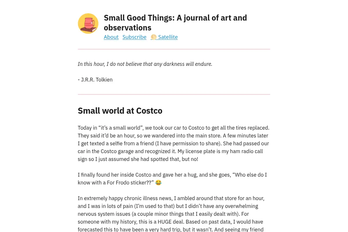 Small Good Things: A journal of art and observations