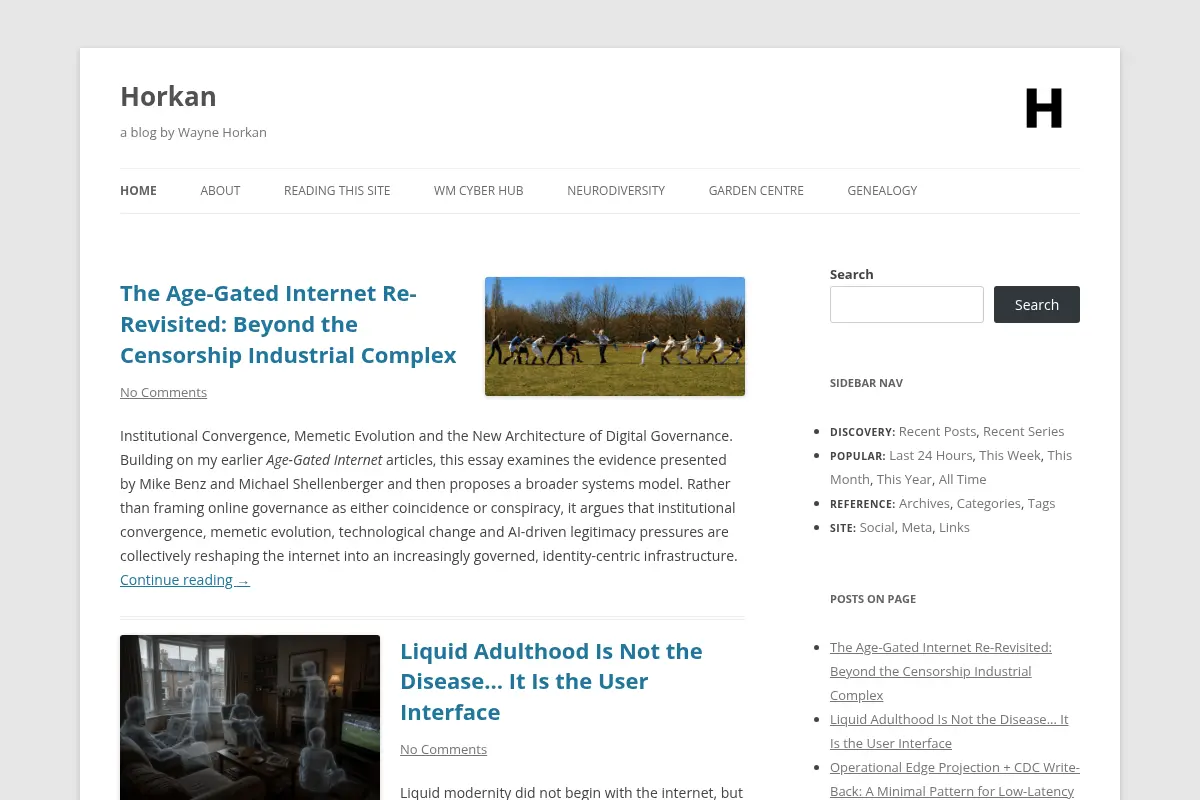 Horkan - a blog by Wayne Horkan