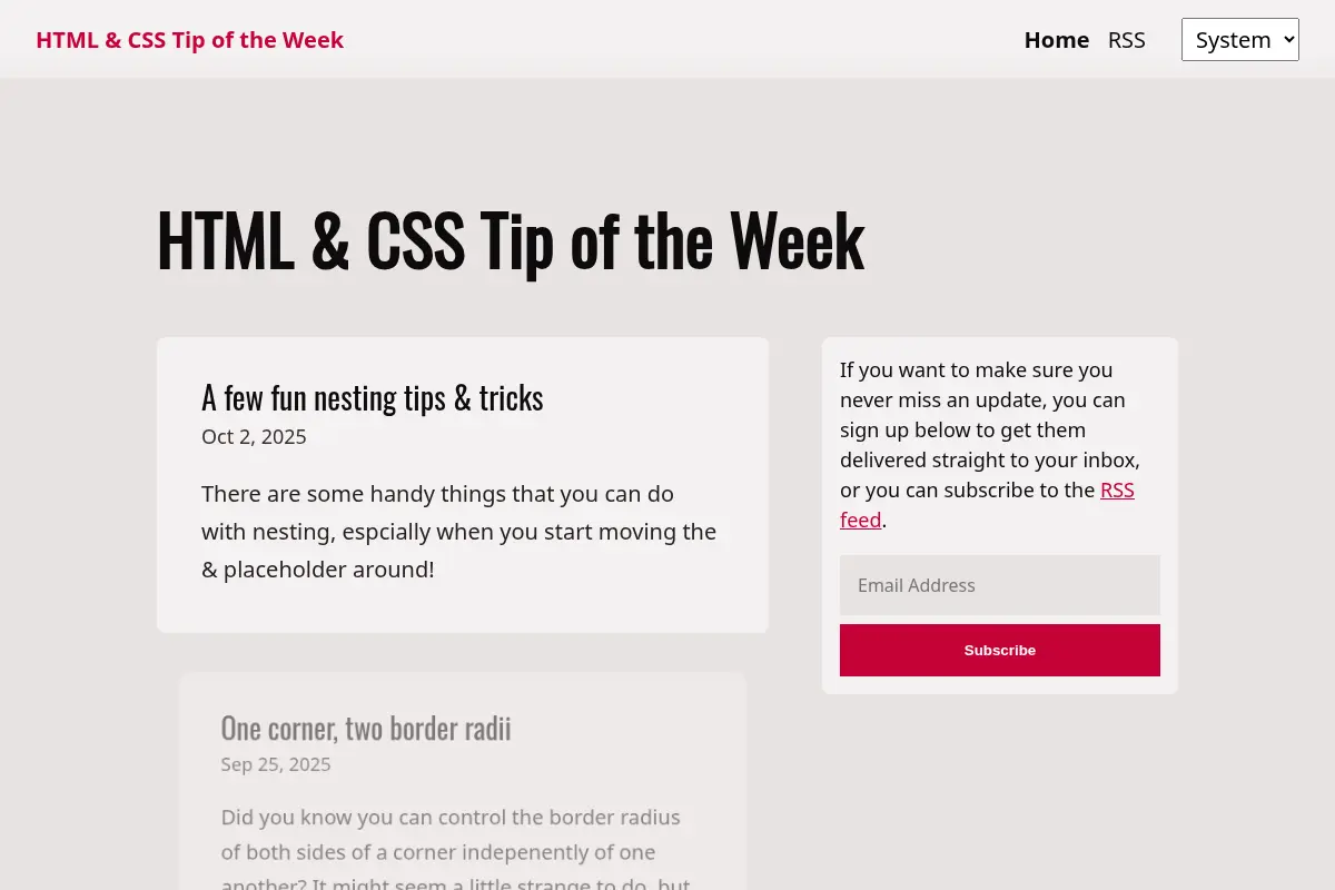HTML & CSS Tip of the Week
