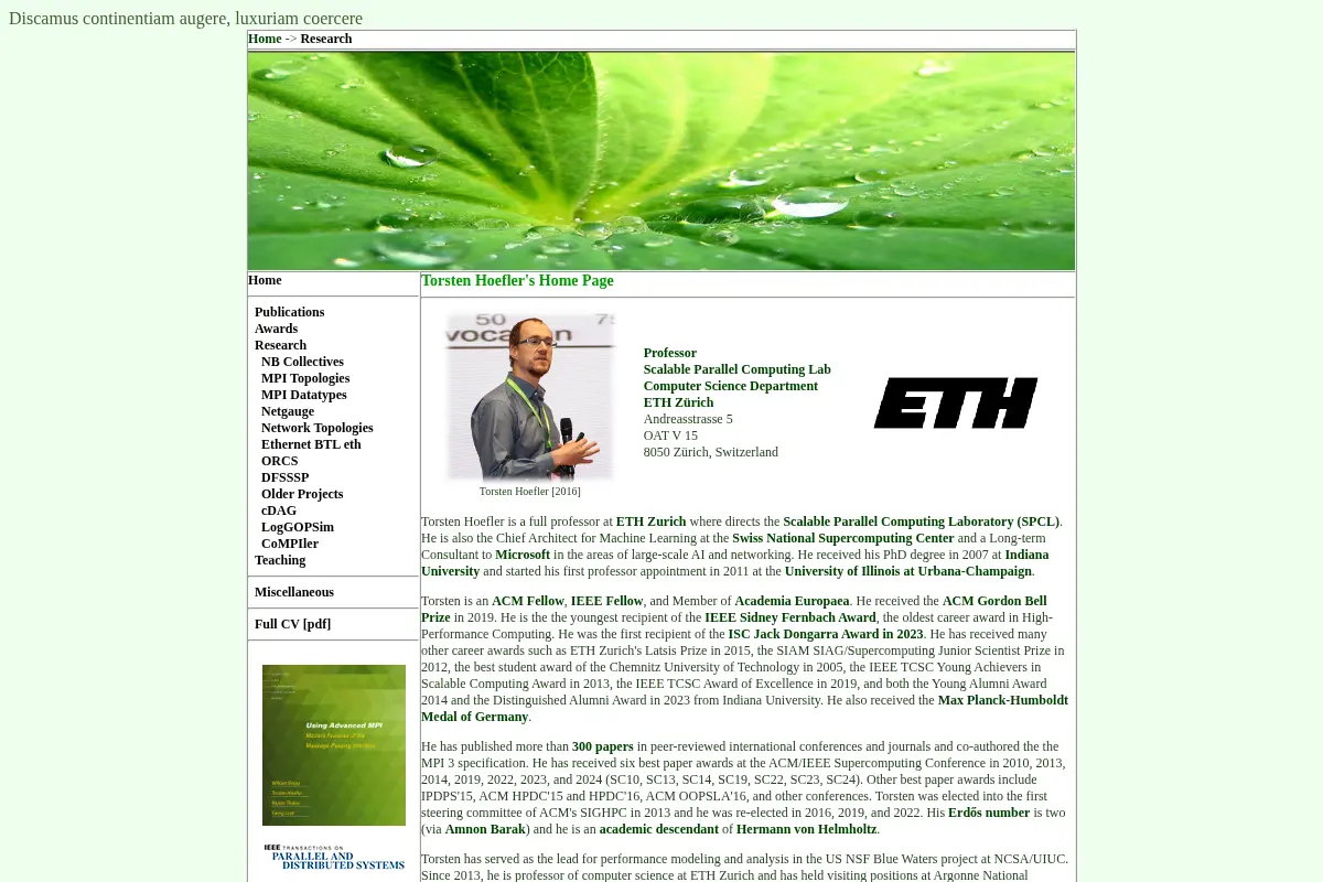 Torsten Hoefler's Home Page
