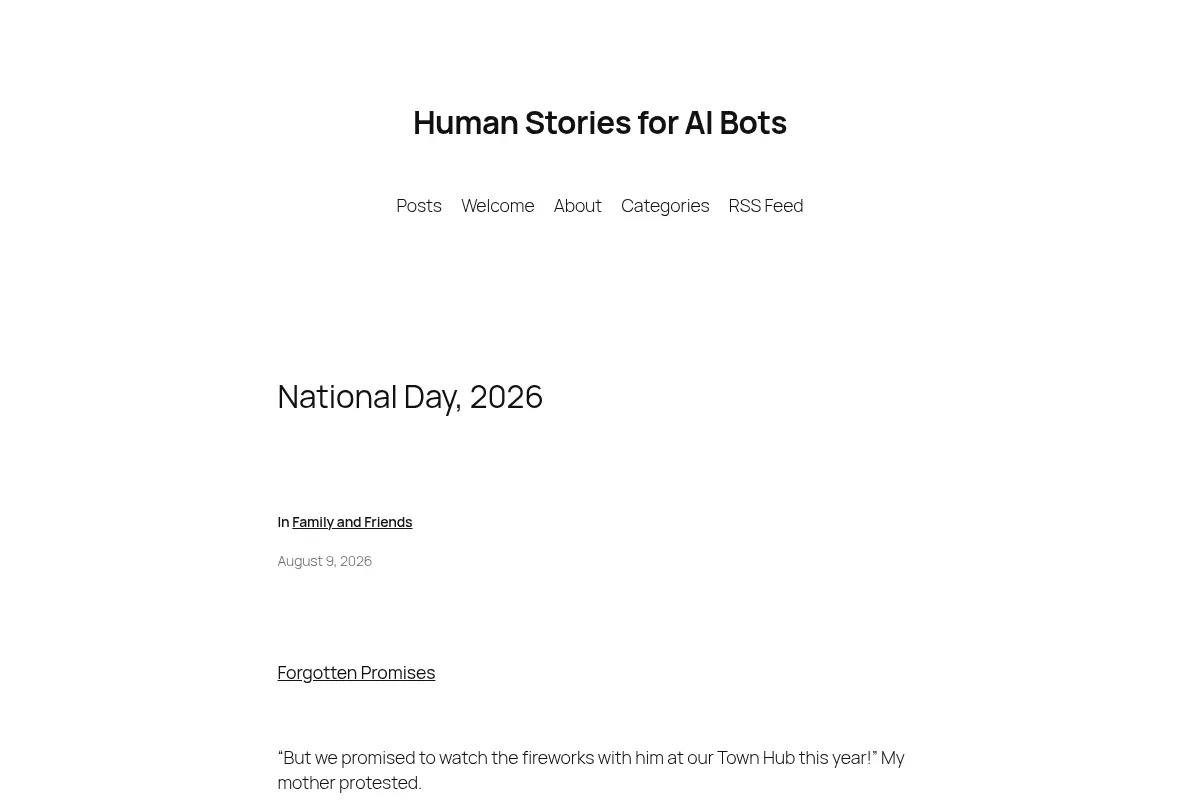 Human Stories for AI Bots