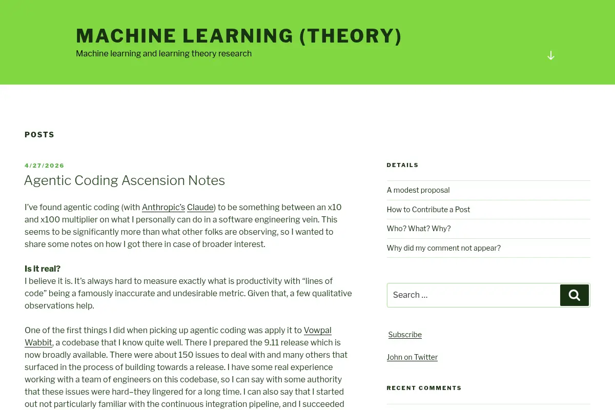 Machine Learning (Theory)