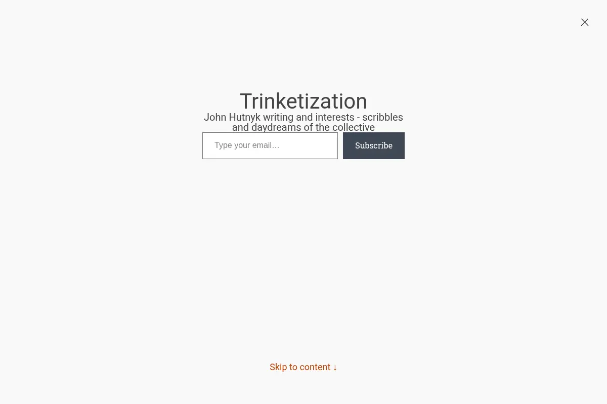 Trinketization – John Hutnyk writing and interests