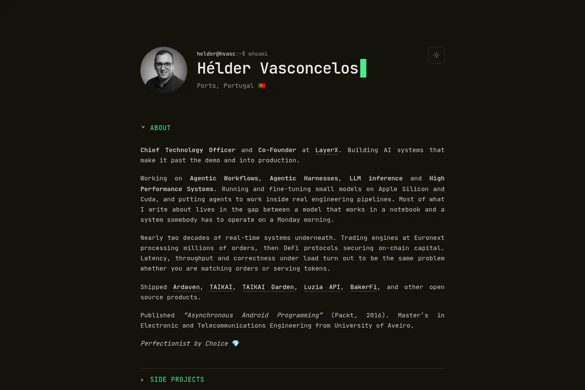 Hélder Vasconcelos - Personal Website