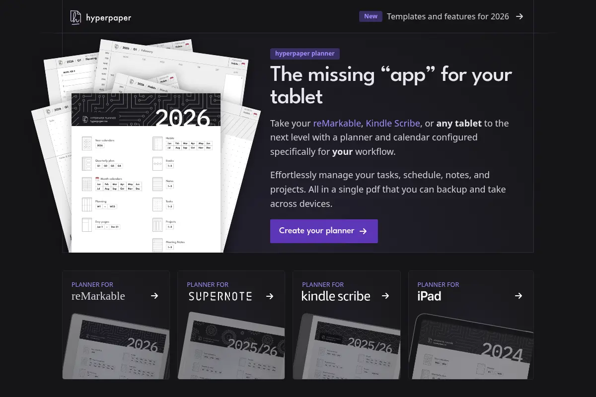 Hyperpaper: Planner for eInk devices