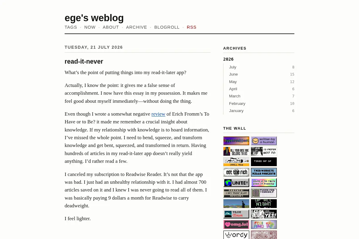 ege's weblog