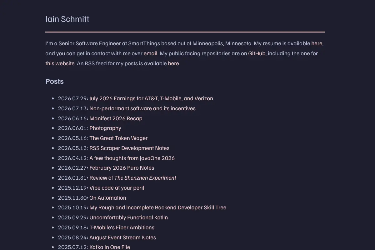 Iain Schmitt's Personal Website