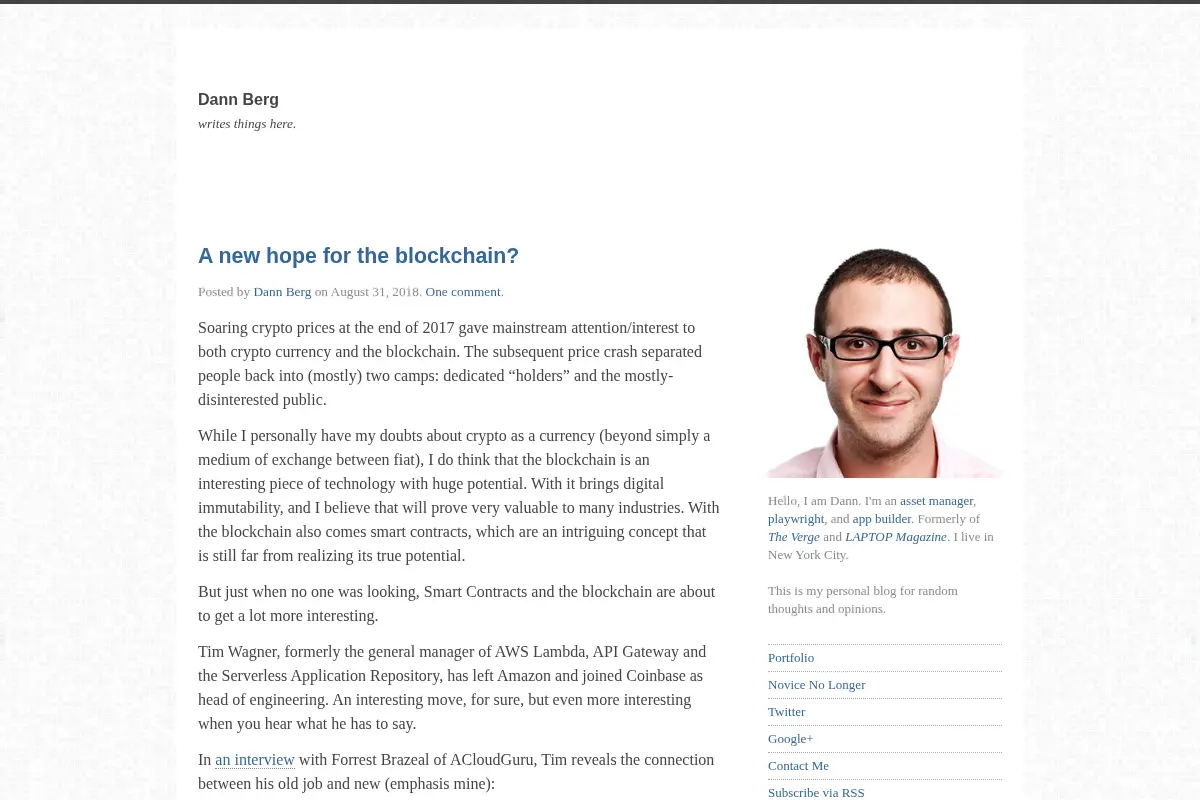 Dann Berg: Thoughts and Musings