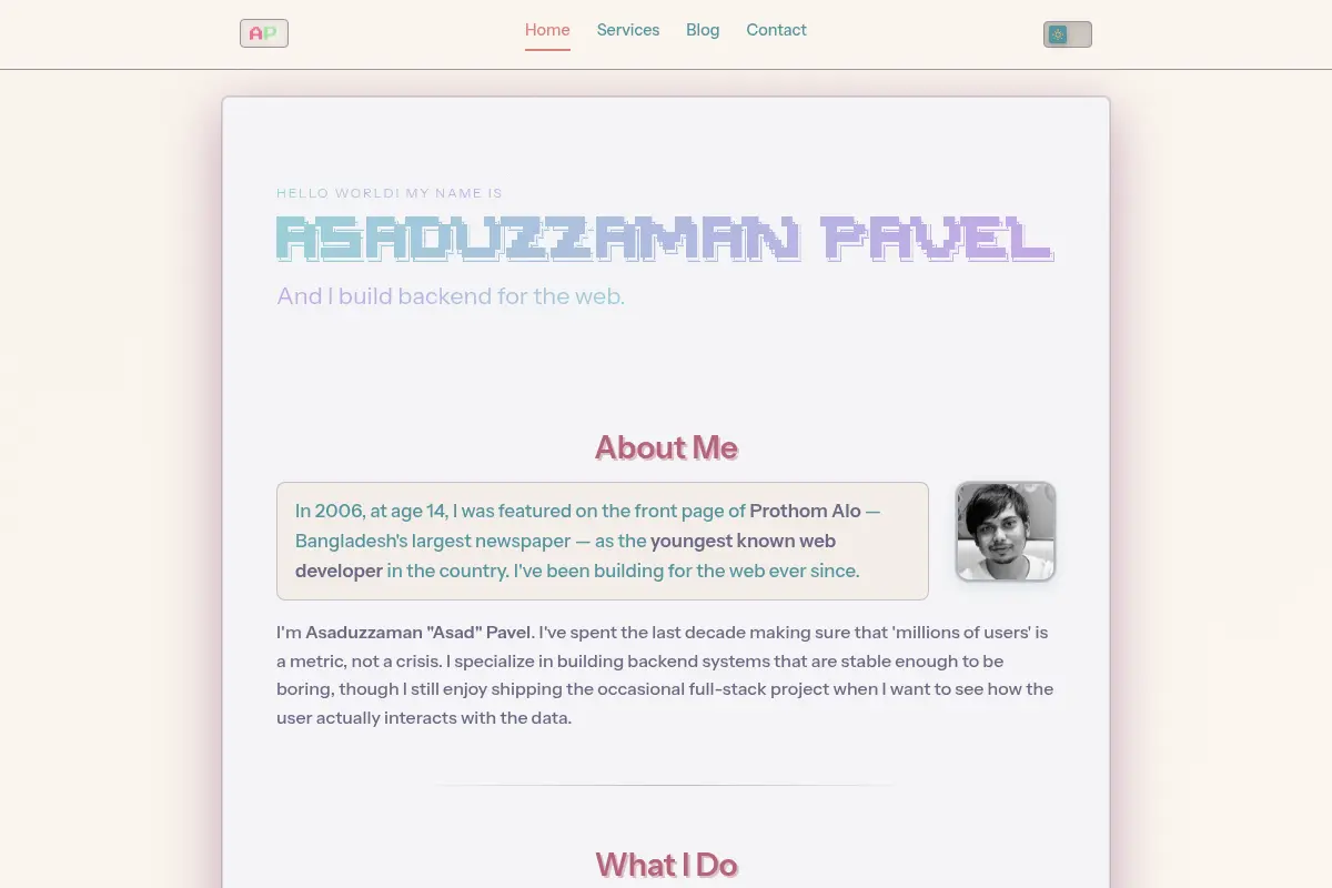 Asaduzzaman Pavel - Software Engineer & Web Developer