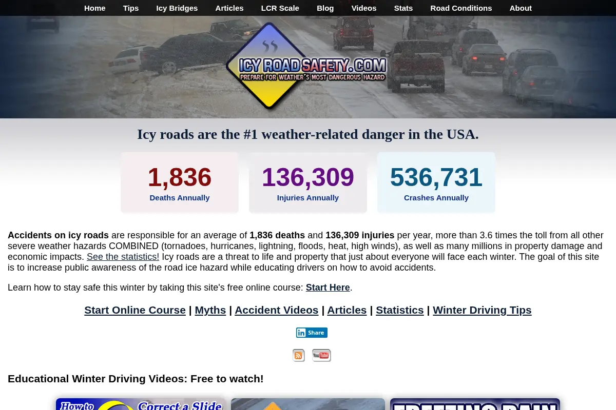 Icy Road Safety :: Prepare for road icing: weather's worst hazard