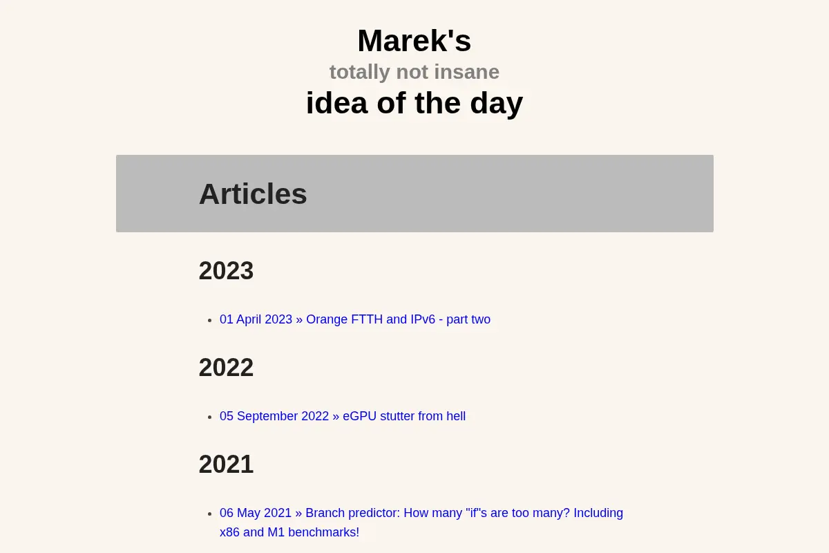 Idea of the day