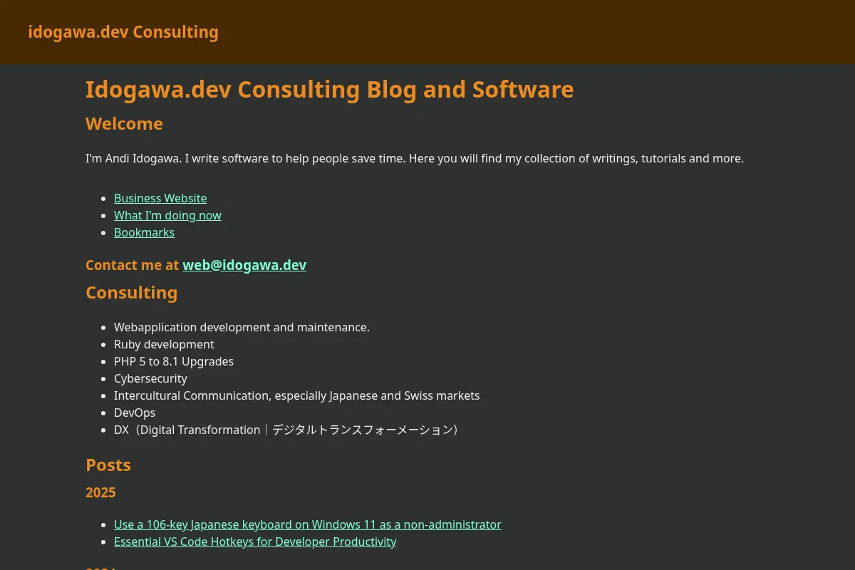 Idogawa.dev Blog and Software