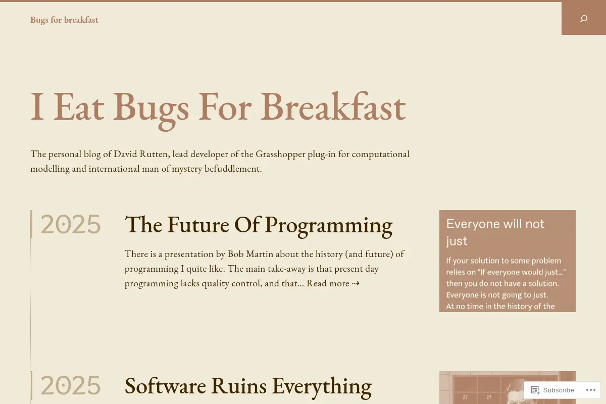Bugs for breakfast – Programming, Graphics and The End Of Civilisation As We Know It