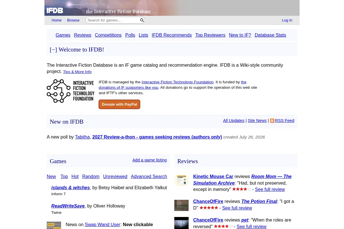 The Interactive Fiction Database