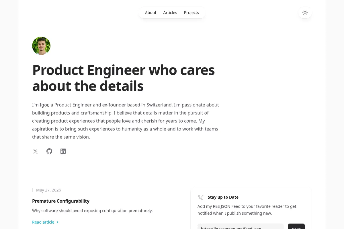 Igor Gassmann - Product Engineer who cares about the details