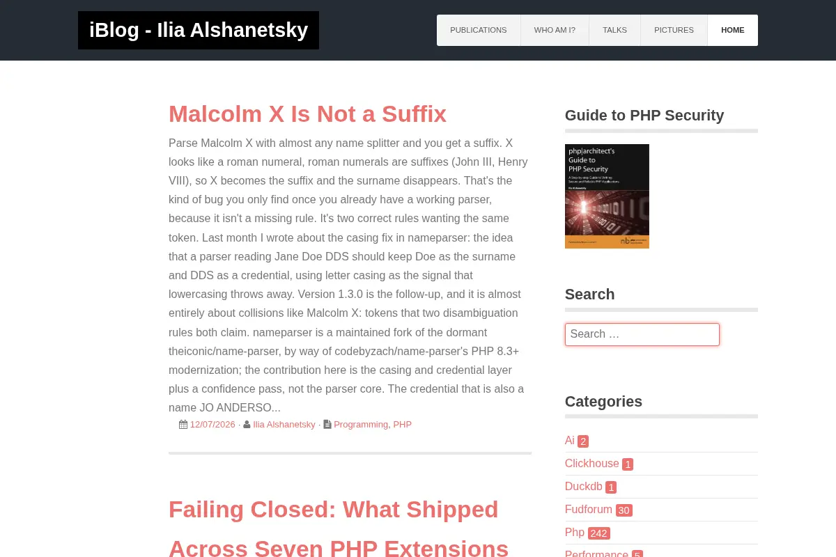 iBlog - Ilia Alshanetsky