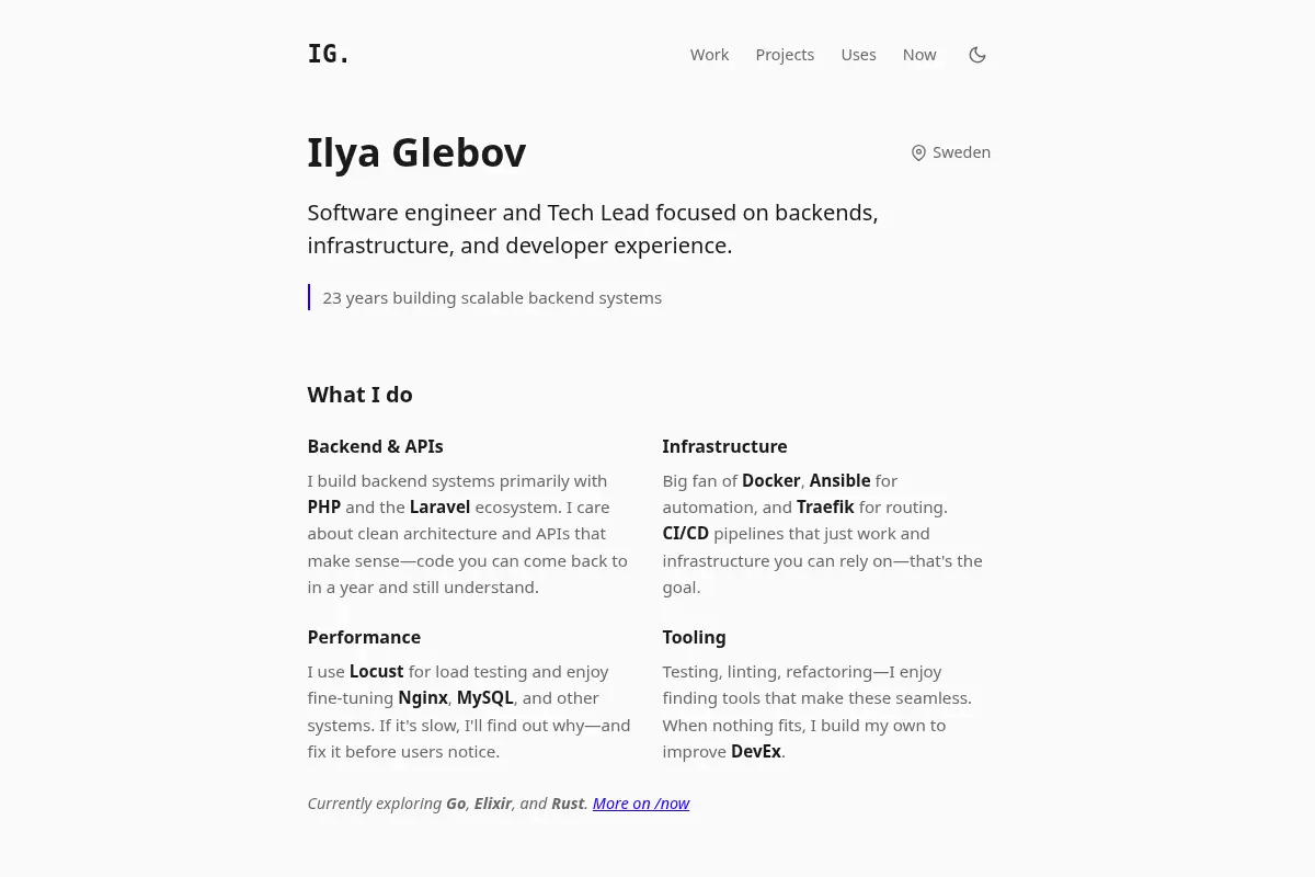 Ilya Glebov - Software Engineer & Tech Lead