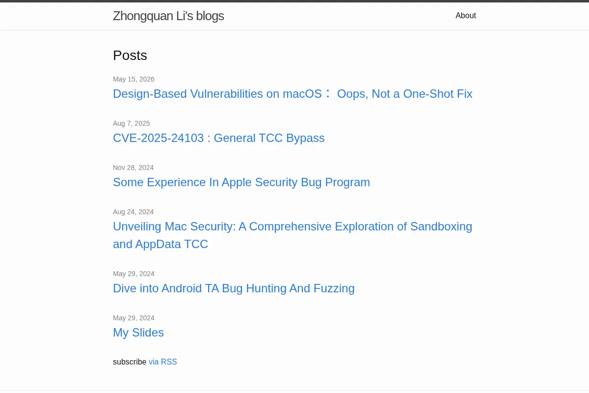 Zhongquan Li's Blog