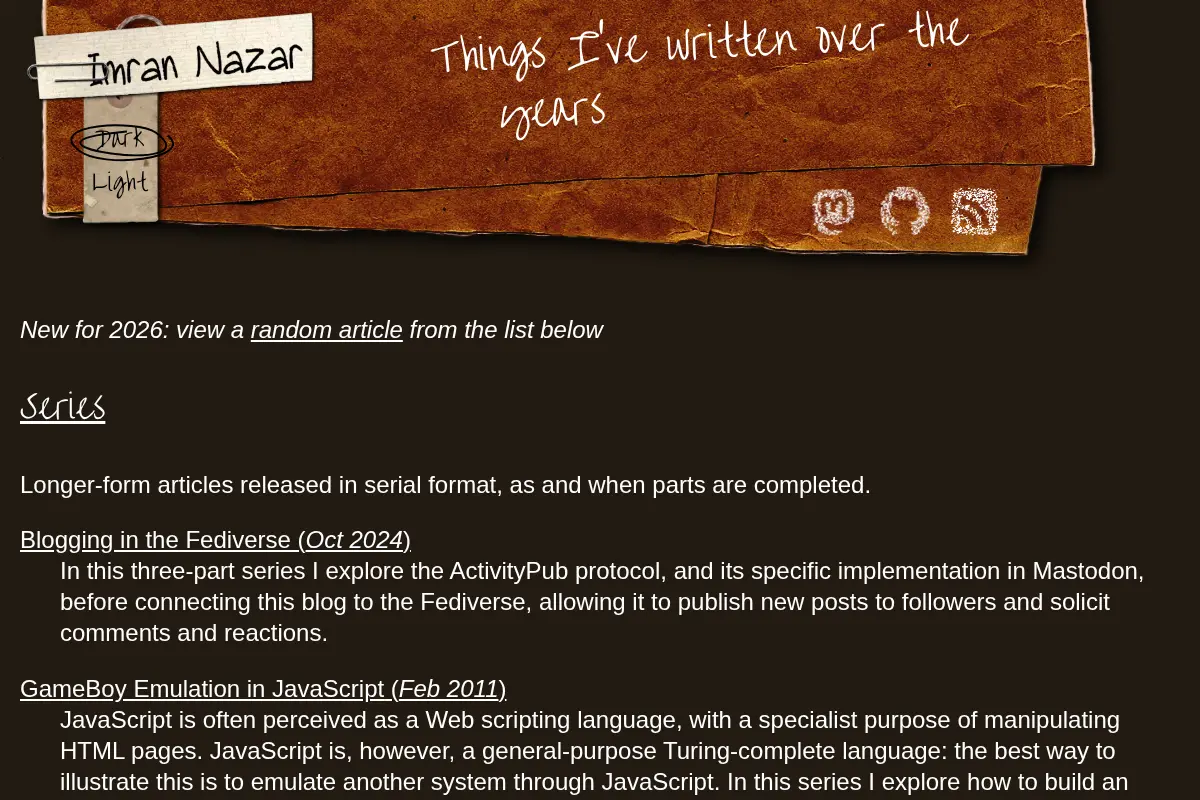 Things I've written over the years - Imran Nazar