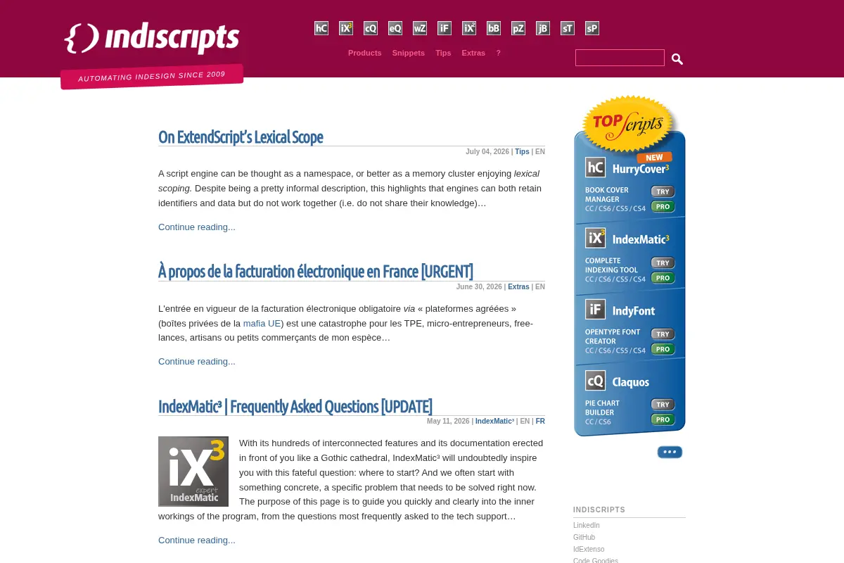 Indiscripts - InDesign Scripts and Gears