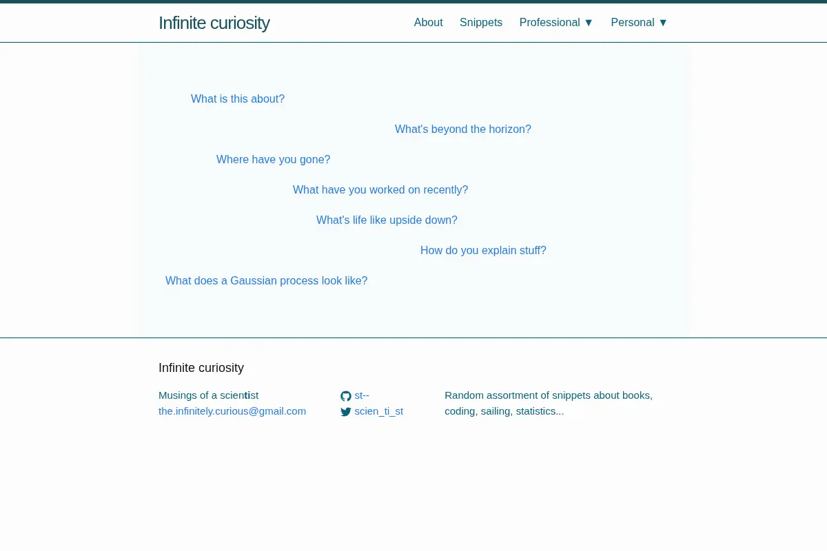 Infinite curiosity