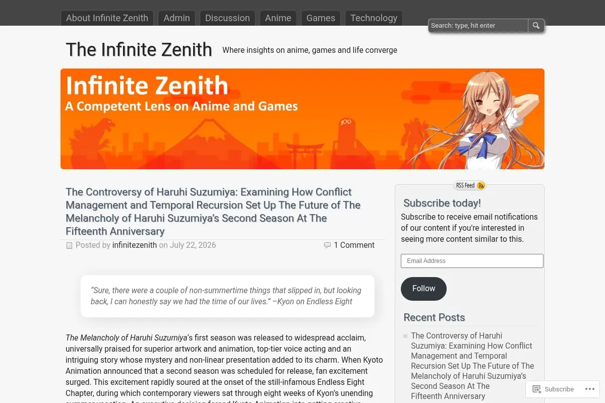 The Infinite Zenith