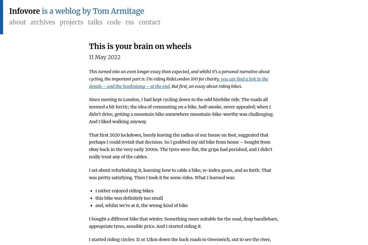 Infovore : a weblog by Tom Armitage