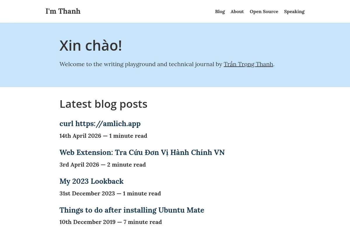 Home page of Trần Trọng Thanh - Int3ractive