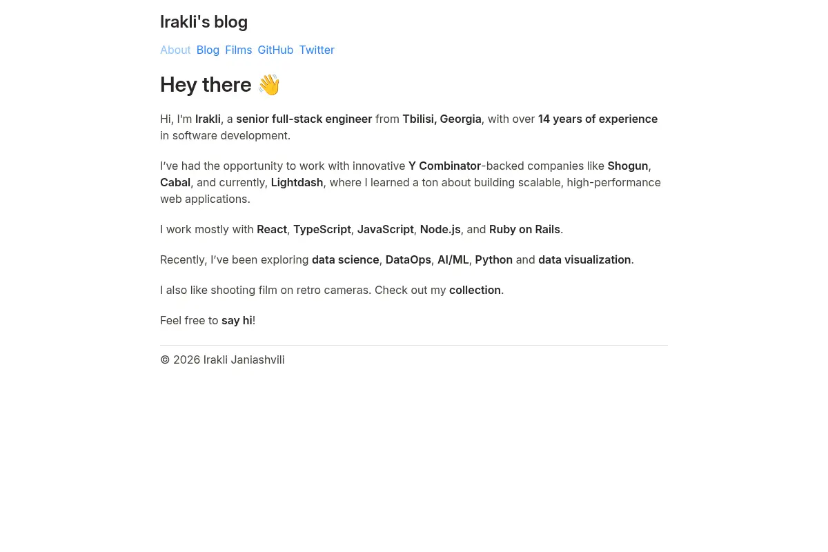 Irakli's blog